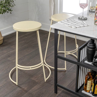 Hula 28.75" Modern Designer Iron Curved Backless Bar Stool