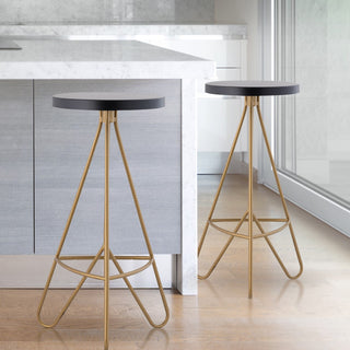 Trinity 30" Modern Industiral Iron Tripod Backless Bar Stool - JONATHAN Y