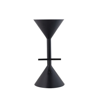 Chronos 29.75" Modern Industrial Iron Hourglass Backless Bar Stool with Foot Rest - JONATHAN Y