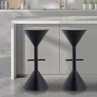 Chronos 29.75" Modern Industrial Iron Hourglass Backless Bar Stool with Foot Rest - JONATHAN Y