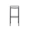 Svelte 30" Coastal Contemporary Iron Saddle-Seat Low-Back Bar Stool with Foot Rest