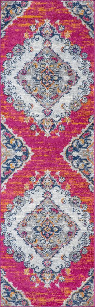 Bright bohemian Flair Boho Vintage Medallion Area Rug - JONATHAN Y