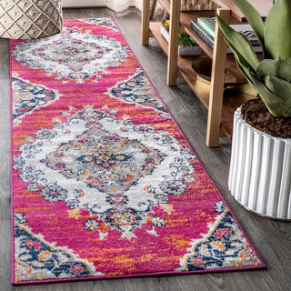 Bright bohemian Flair Boho Vintage Medallion Area Rug - JONATHAN Y