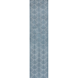 Porter Geometric Art Deco Fan Pattern High-low Area Rug