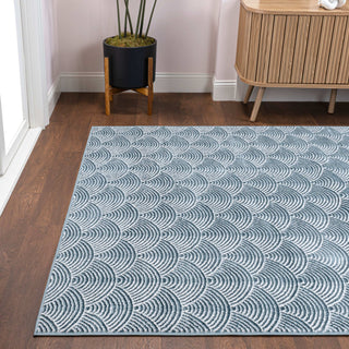 Porter Geometric Art Deco Fan Pattern High-low Area Rug - JONATHAN Y
