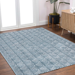 Porter Geometric Art Deco Fan Pattern High-low Area Rug - JONATHAN Y