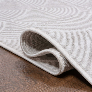 Porter Geometric Art Deco Fan Pattern High-low Area Rug - JONATHAN Y