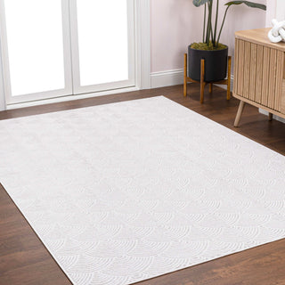 Porter Geometric Art Deco Fan Pattern High-low Area Rug - JONATHAN Y