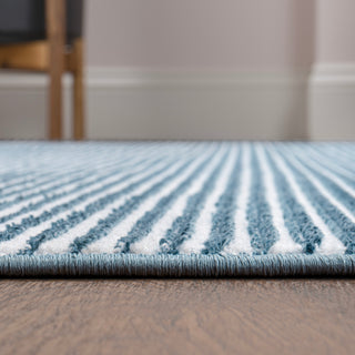 Cole Modern Minimalist Pinstripe High-low Area Rug