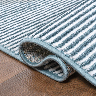 Cole Modern Minimalist Pinstripe High-low Area Rug - JONATHAN Y