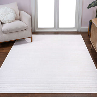 Cole Modern Minimalist Pinstripe High-low Area Rug - JONATHAN Y