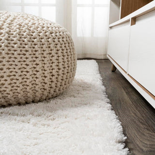 Groovy Solid Shag Area Rug - JONATHAN Y