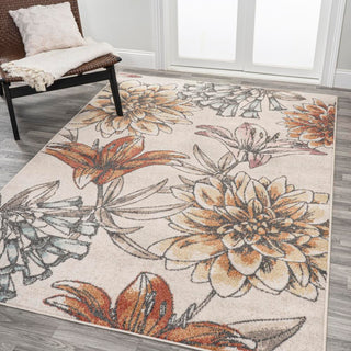 Giglio Modern Botanical Flower Area Rug - JONATHAN Y