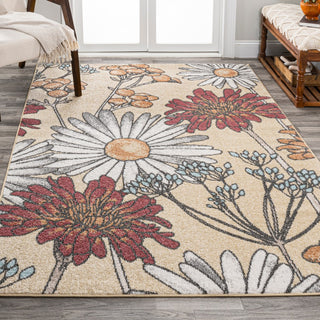 Dizi Modern Botanical Wildflower  Area Rug