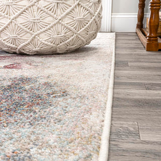 Pastello Modern Abstract Muted Flowers Area Rug - JONATHAN Y