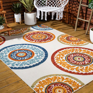 Circus Medallion High-low Indoor/outdoor Area Rug - JONATHAN Y