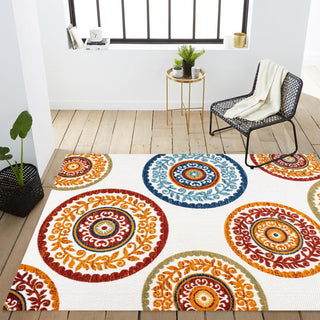 Circus Medallion High-low Indoor/outdoor Area Rug - JONATHAN Y