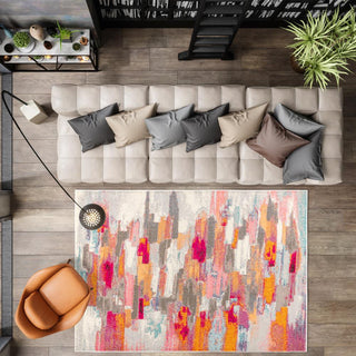 Contemporary Pop Modern Abstract Brushstroke Area Rug - JONATHAN Y