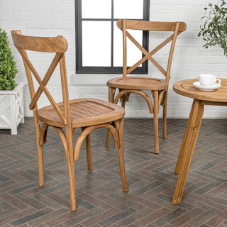 Annecy Classic Traditional X-Back Wood Indoor/Outdoor Dining Chair - JONATHAN Y