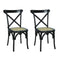 Cassis Traditional X-Back Wood Rattan Dining Chair