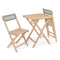 Sitges Modern Mid-Century 3-Piece Roped Acacia Wood Outdoor Folding Bistro Set