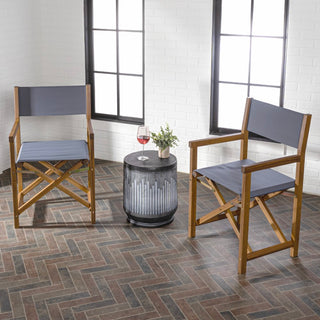 Cukor Classic Vintage Outdoor Acacia Wood Folding Director Chair with Canvas Seat - JONATHAN Y