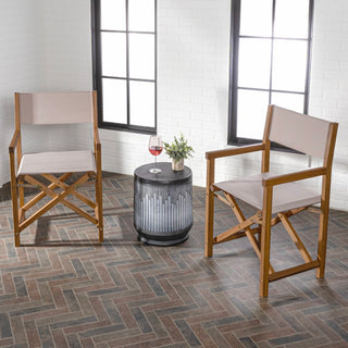 Cukor Classic Vintage Outdoor Acacia Wood Folding Director Chair with Canvas Seat - JONATHAN Y
