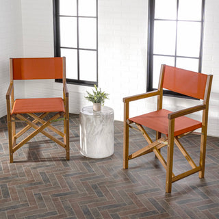 Cukor Classic Vintage Outdoor Acacia Wood Folding Director Chair with Canvas Seat - JONATHAN Y