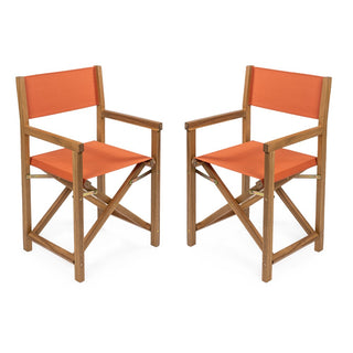 Cukor Classic Vintage Outdoor Acacia Wood Folding Director Chair with Canvas Seat - JONATHAN Y