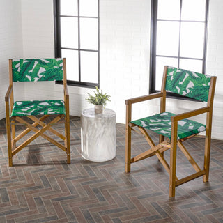 Cukor Classic Vintage Outdoor Acacia Wood Folding Director Chair with Canvas Seat - JONATHAN Y