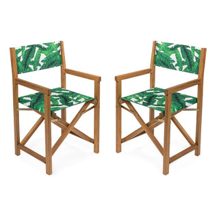 Cukor Classic Vintage Outdoor Acacia Wood Folding Director Chair with Canvas Seat - JONATHAN Y