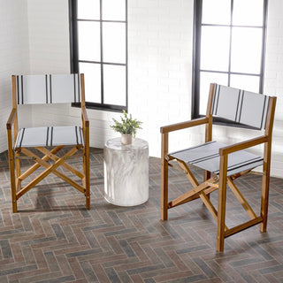 Cukor Classic Vintage Outdoor Acacia Wood Folding Director Chair with Canvas Seat - JONATHAN Y