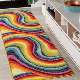 Flow Abstract Swirl Area Rug - JONATHAN Y