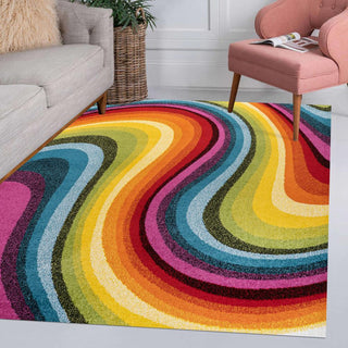 Flow Abstract Swirl Area Rug - JONATHAN Y