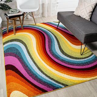 Flow Abstract Swirl Area Rug - JONATHAN Y