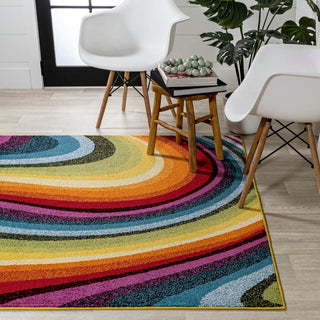 Flow Abstract Swirl Area Rug - JONATHAN Y