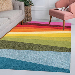 Prism Geometric Striped Area Rug - JONATHAN Y