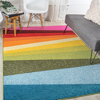 Prism Geometric Striped Area Rug - JONATHAN Y