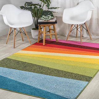Prism Geometric Striped Area Rug - JONATHAN Y