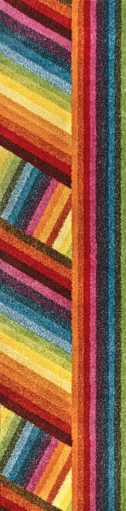 Retro Rainbow Contemporary Stripe Area Rug - JONATHAN Y