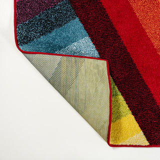Retro Rainbow Contemporary Stripe Area Rug - JONATHAN Y