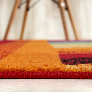 Retro Rainbow Contemporary Stripe Area Rug - JONATHAN Y