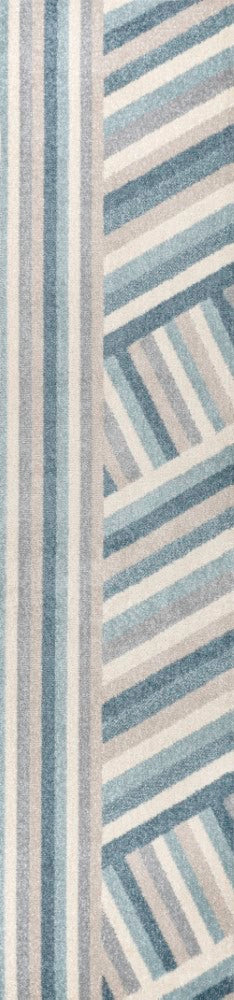 Retro Rainbow Contemporary Stripe Area Rug