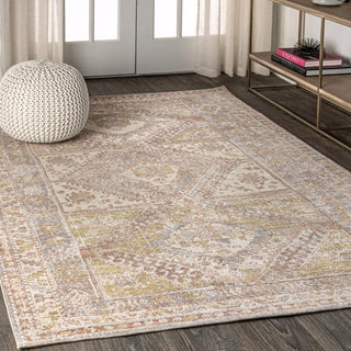 Darija Ornate Geometric Medallion Area Rug - JONATHAN Y