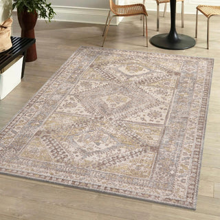 Darija Ornate Geometric Medallion Area Rug - JONATHAN Y
