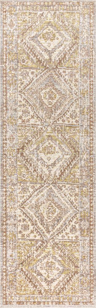 Darija Ornate Geometric Medallion Area Rug - JONATHAN Y