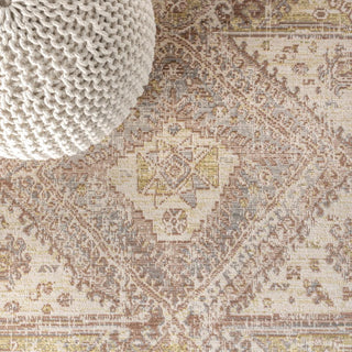 Darija Ornate Geometric Medallion Area Rug - JONATHAN Y