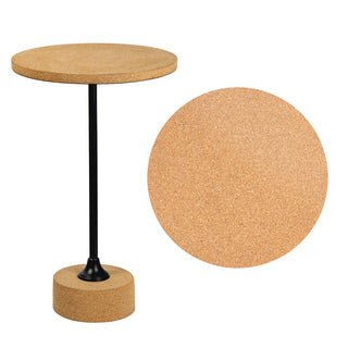 Calix 23.5" Contemporary Minimalist Metal/Cork Round End Table