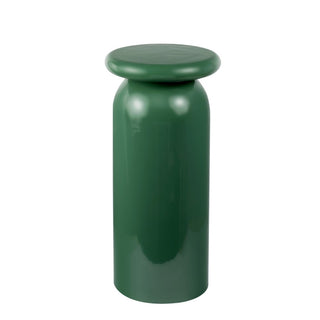 Miles 22.75" Mid-Century Modern Metal Sleek Cylinder Drink Table