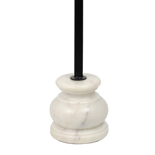 Colby 24.5" Classic Cottage Wood/Metal Drink Table and Decorative End Table with Quatrefoil Top and White Marble Base